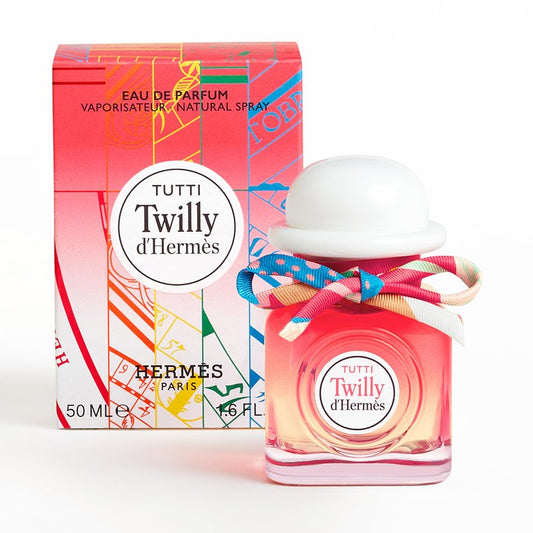 Hermes Tutti Twilly d'Hermes perfume bottle and packaging on a white background