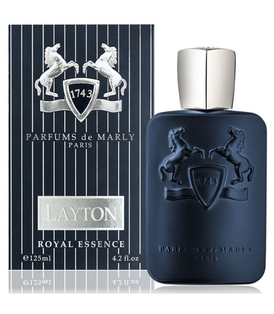 Parfums de Marly Layton Royal Essence perfume bottle and packaging on a white background