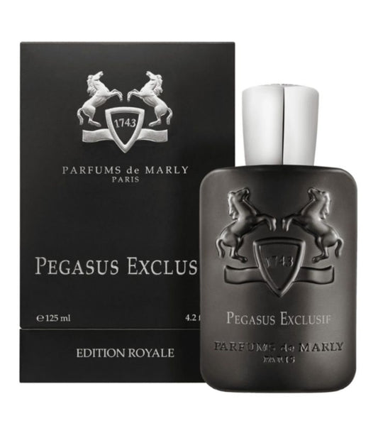Parfums de Marly Pegasus Exclusif perfume bottle and packaging on a white background