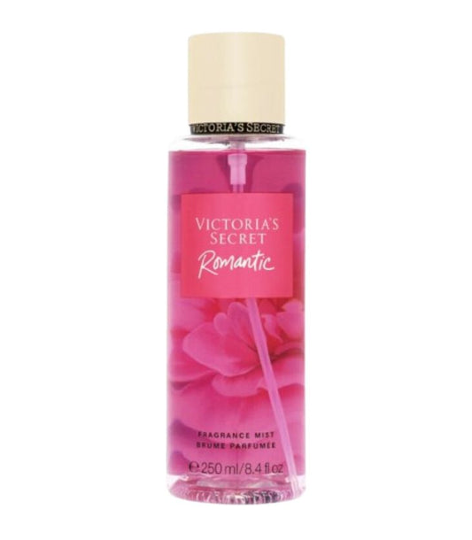 Victoria's Secret Romantic fragrance mist bottle on a white background